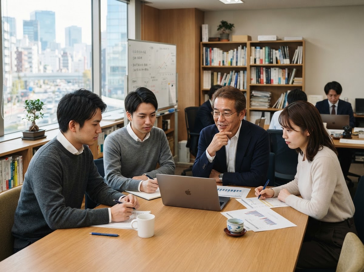 杉村富生 公式情報局のデータ分析チームが指標を確認している様子